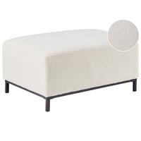 OTTOMANE Bouclé Weiß Oslo - Weiß, Textil (95/46/71cm) - Beliani