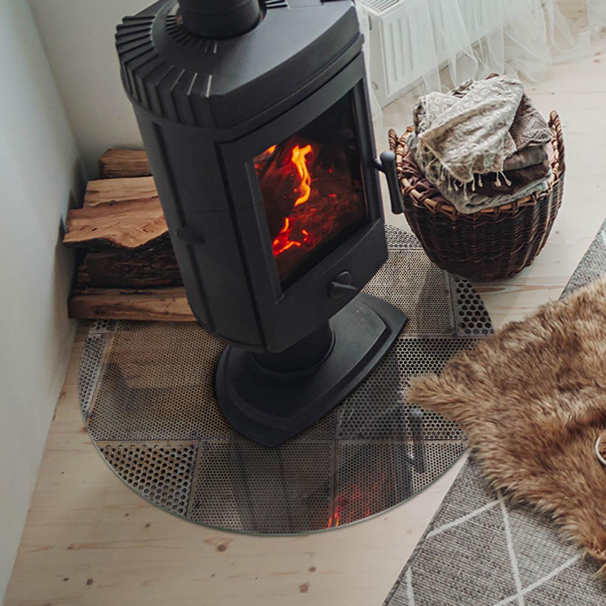 GLASPLATTE für Kamin Ø 70 cm - Beige, Glas (70/70/0.4cm) - TULUP