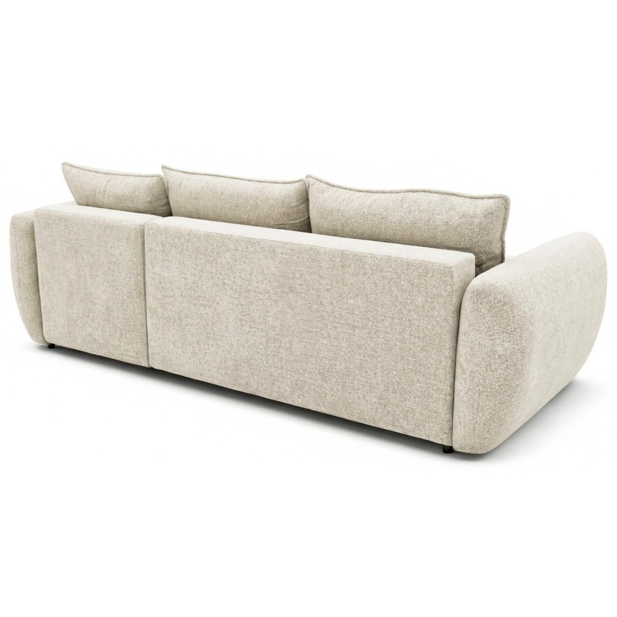 ECKSCHLAFSOFA Zordo HELLBEIGER CHENILLE RECHTS MIT ZWEI BETTKÄSTEN - Ecru/Schwarz, Kunststoff/Textil (170/256cm) - Selsey