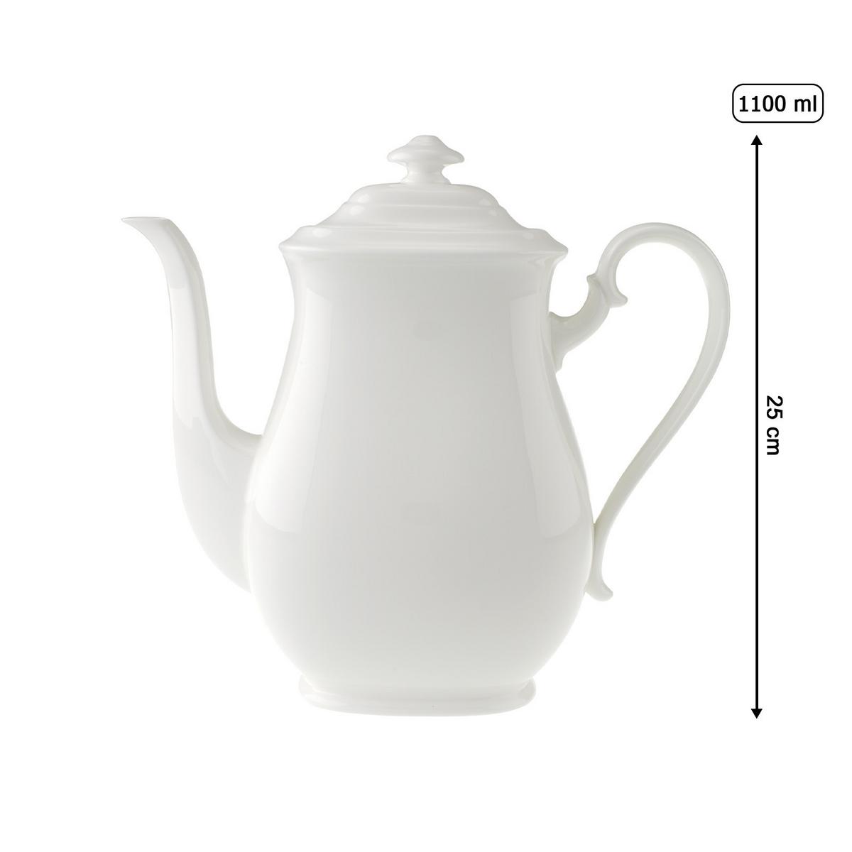 KAFFEEKANNE Royal weiß 1,1 Liter - Weiß, Keramik (0.001L) - Villeroy & Boch