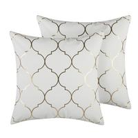 DEKOKISSEN 2er-Set Cremeweiß 45/45 cm Alyssum - Ecru, Naturmaterialien/Textil (45/45cm) - Beliani
