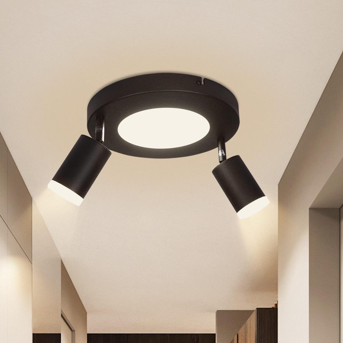 DECKENSTRAHLER Düben 2-flammig 25/25/16.9 cm - Schwarz, Metall (25/25/16.9cm) - Nettlife