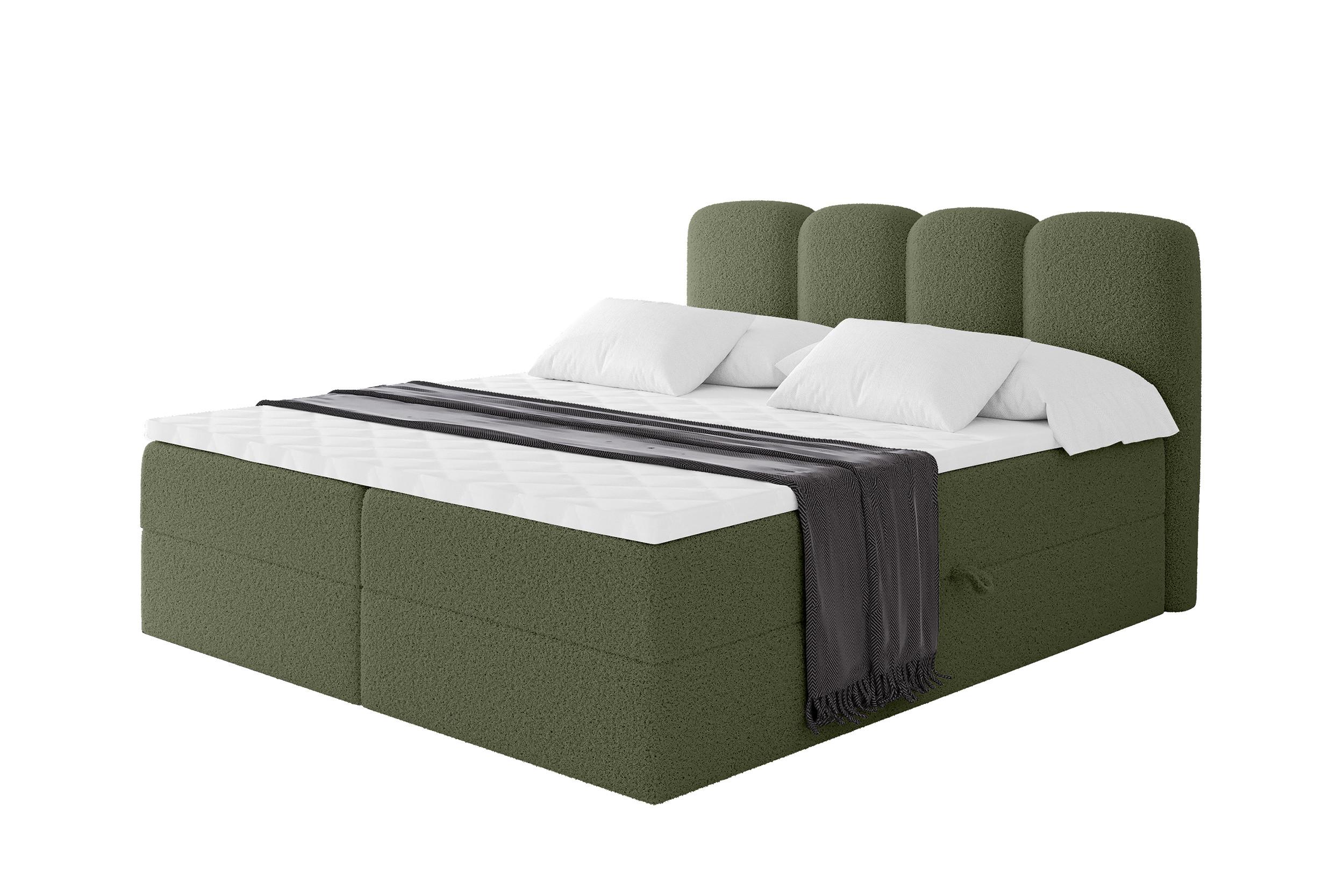 BOXBETT mit Matratze H3 - NINA - 160x200 cm Grün - Dunkelgrün, Holzwerkstoff (160/200cm) - ALTDECOR