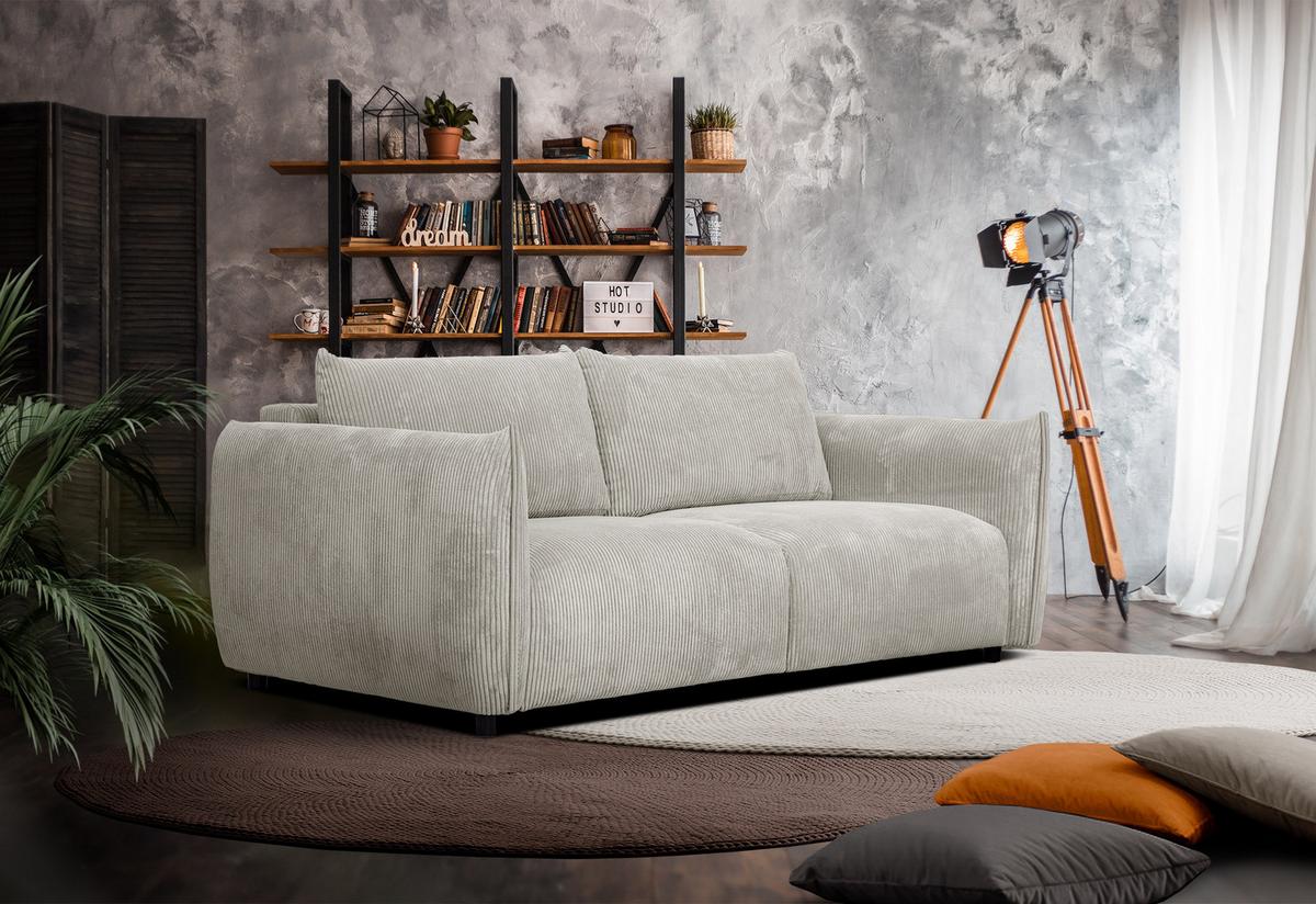 SOFA TAUER 3-Sitzer, weiß - Schwarz/Weiß, Holzwerkstoff/Kunststoff (112/84/206cm) - Wozimo