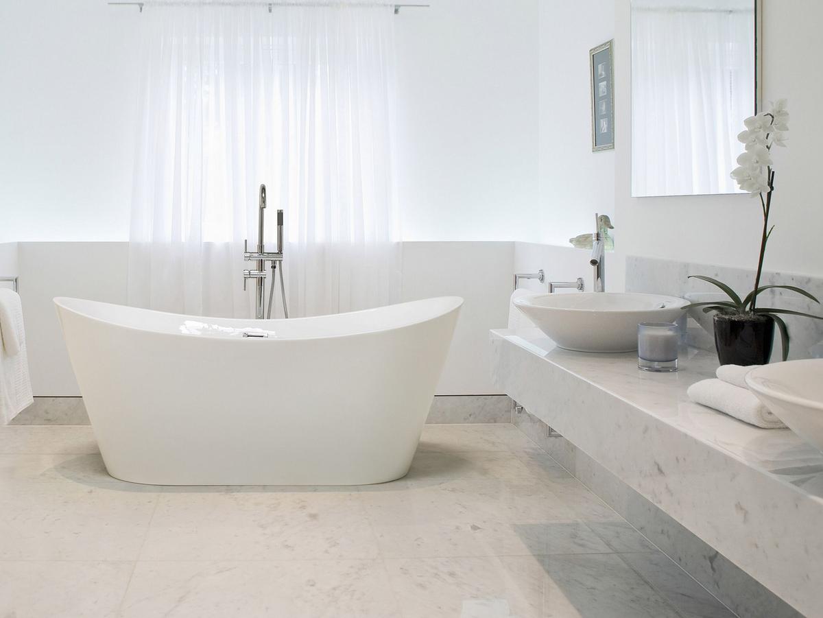 BADEWANNE FREISTEHEND 76x160x72 cm weiß Antigua - Weiß, Kunststoff (76/72/160cm) - Beliani