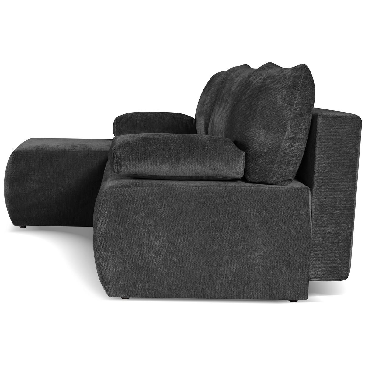 ECKSCHLAFSOFA Liana mit Schlaffunktion und Bettkasten, Links, Dunkelgrau - Dunkelgrau, Textil (206/154cm) - Beautysofa