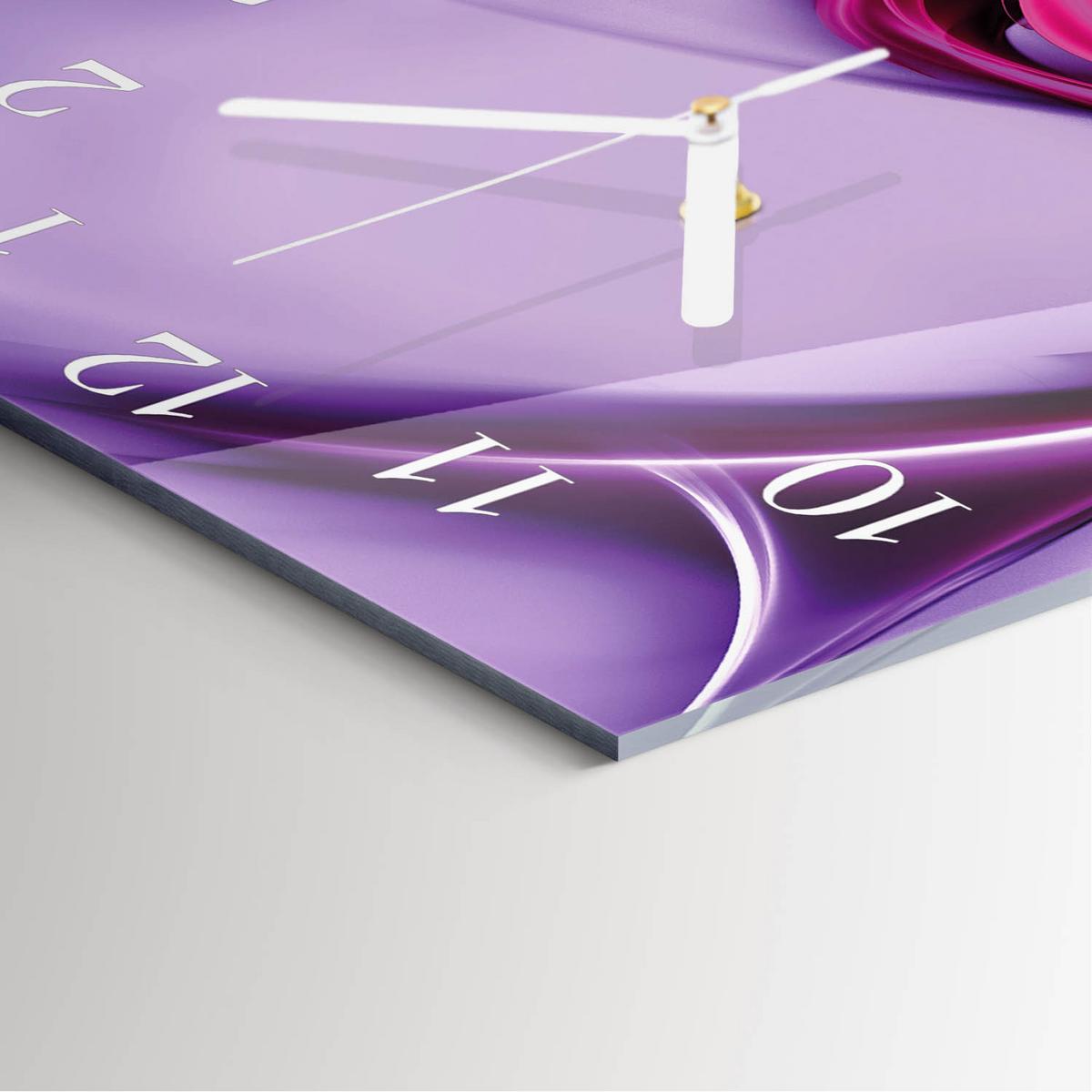 WANDUHR aus Glas 30x30 cm - Abstraktion - Lila, Glas (30/30/0.4cm) - TULUP