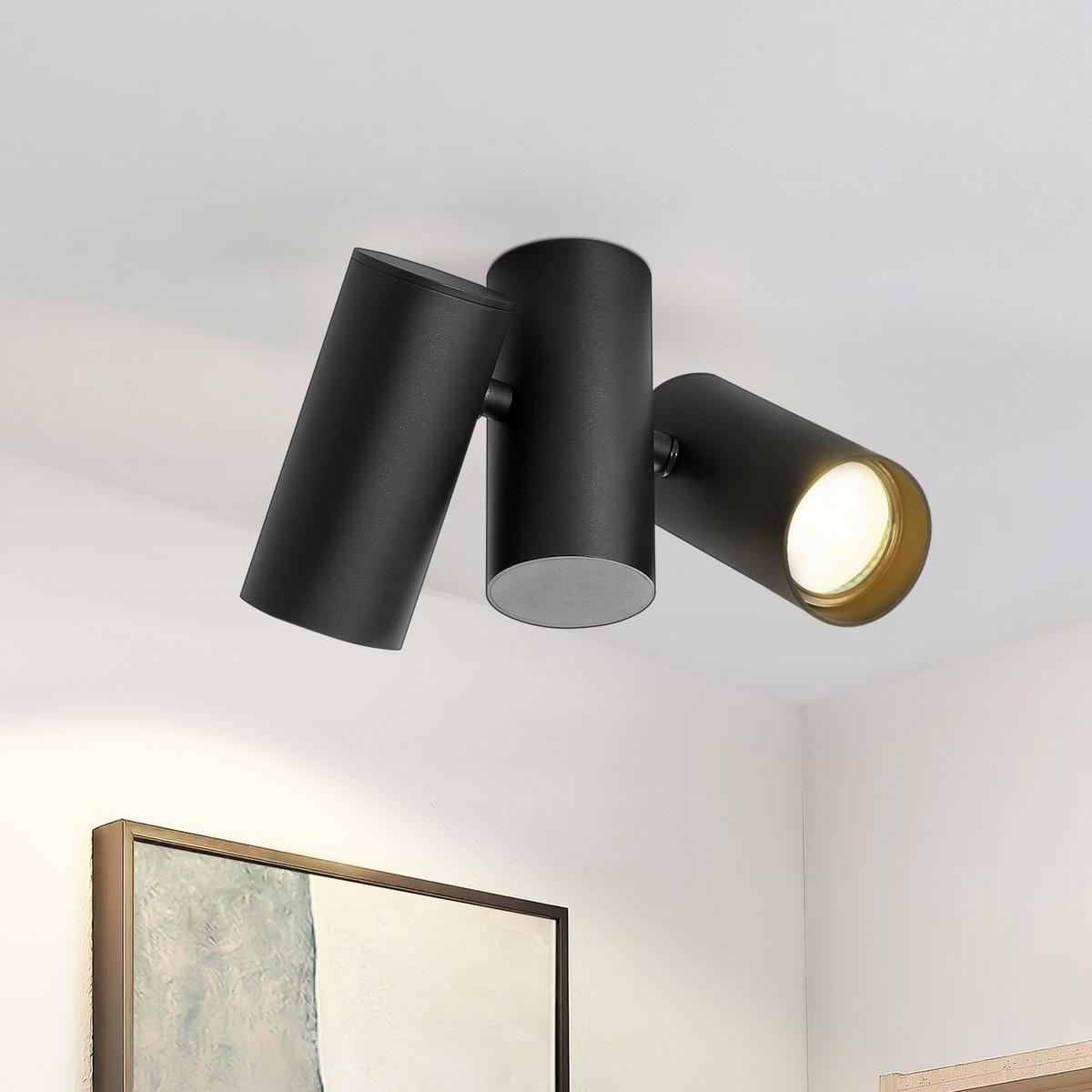 DECKENSTRAHLER Durham 1-flammig 5.5/14/18.5cm - Schwarz, Metall (5.5/14/18.5cm) - Nettlife