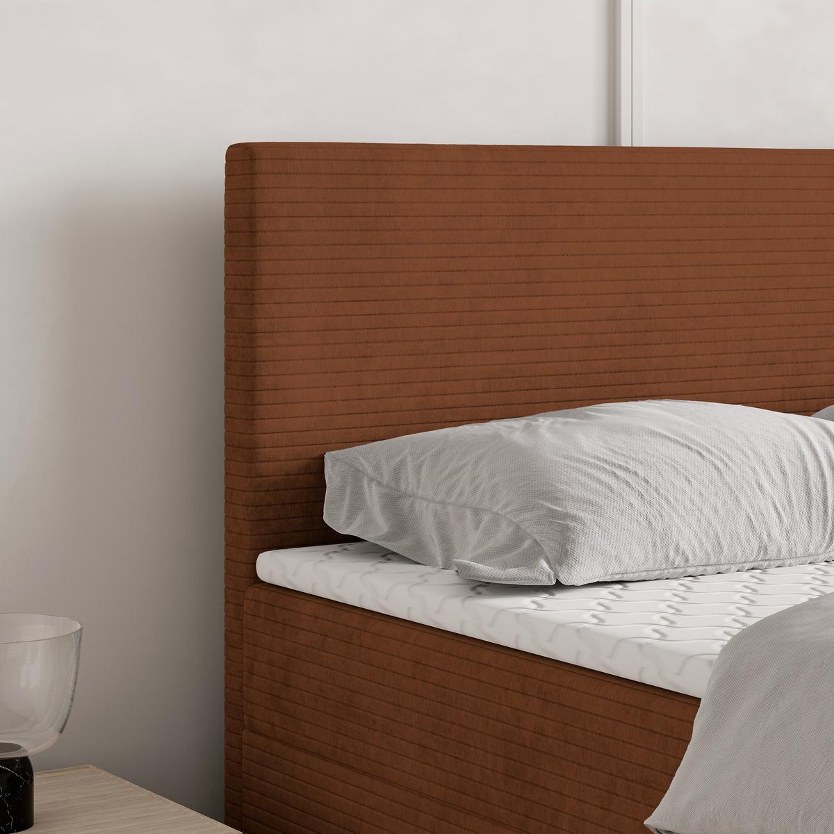 BOXBETT NIRA 160x200 cm mit Matratze und Topper - Orange - Orange, Holz (160/200cm) - MASSENO