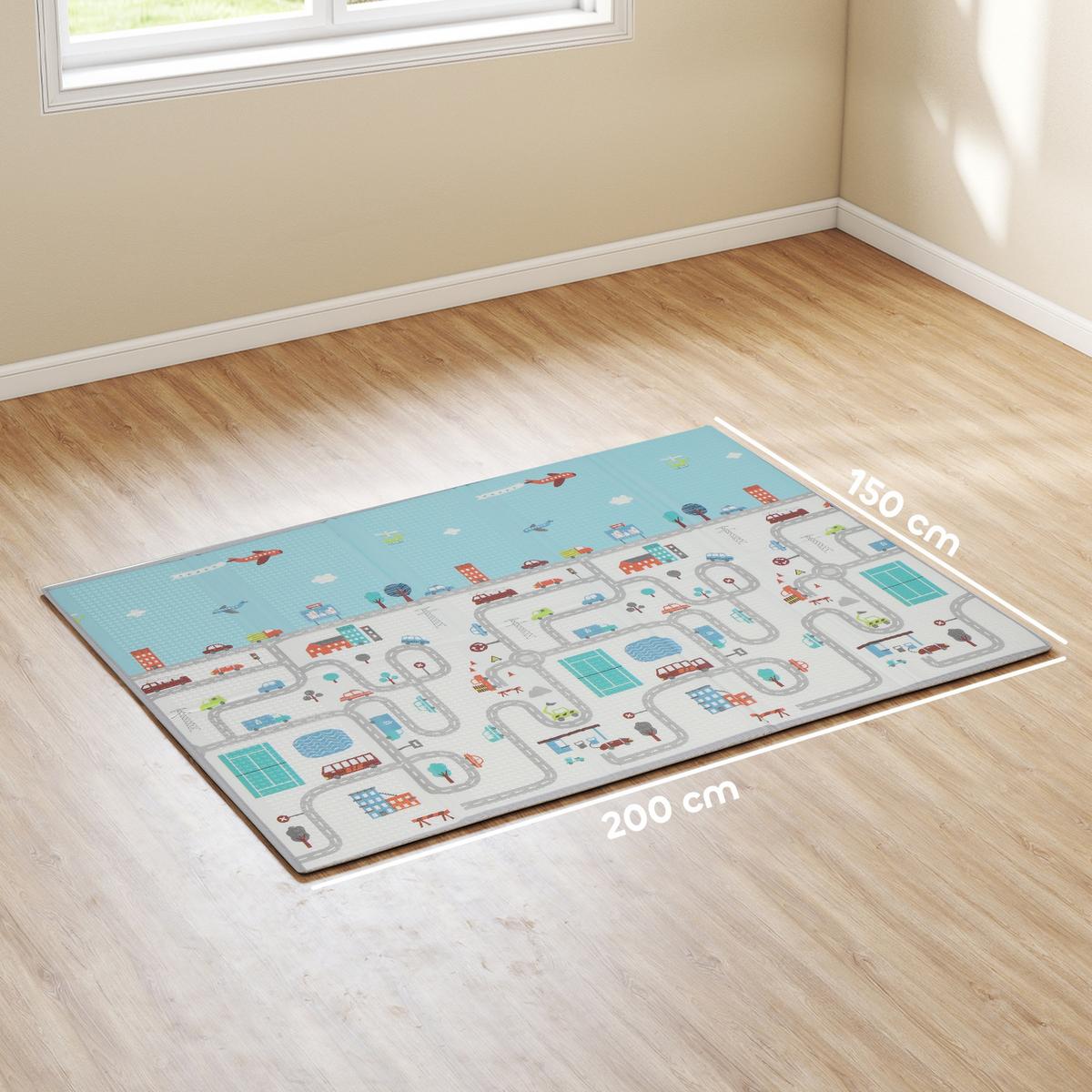 SPIELMATTE aus XPE PE Mehrfarbig - Blau/Multicolor, Kunststoff (150/200cm) - AIYAPLAY