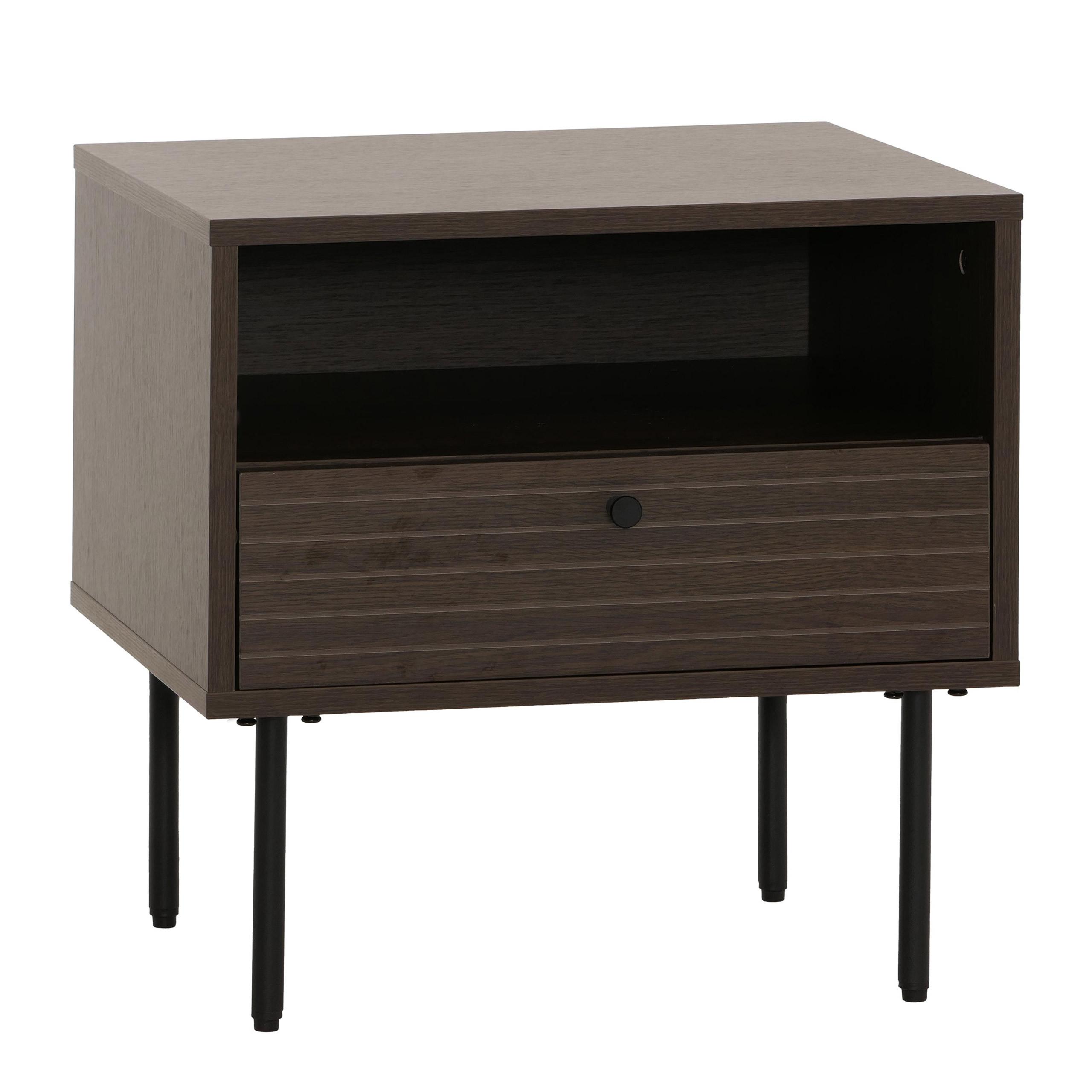 NACHTTISCH rechteckig Dunkelbraun - Dunkelbraun, Holz (50/50/40cm) - MCW