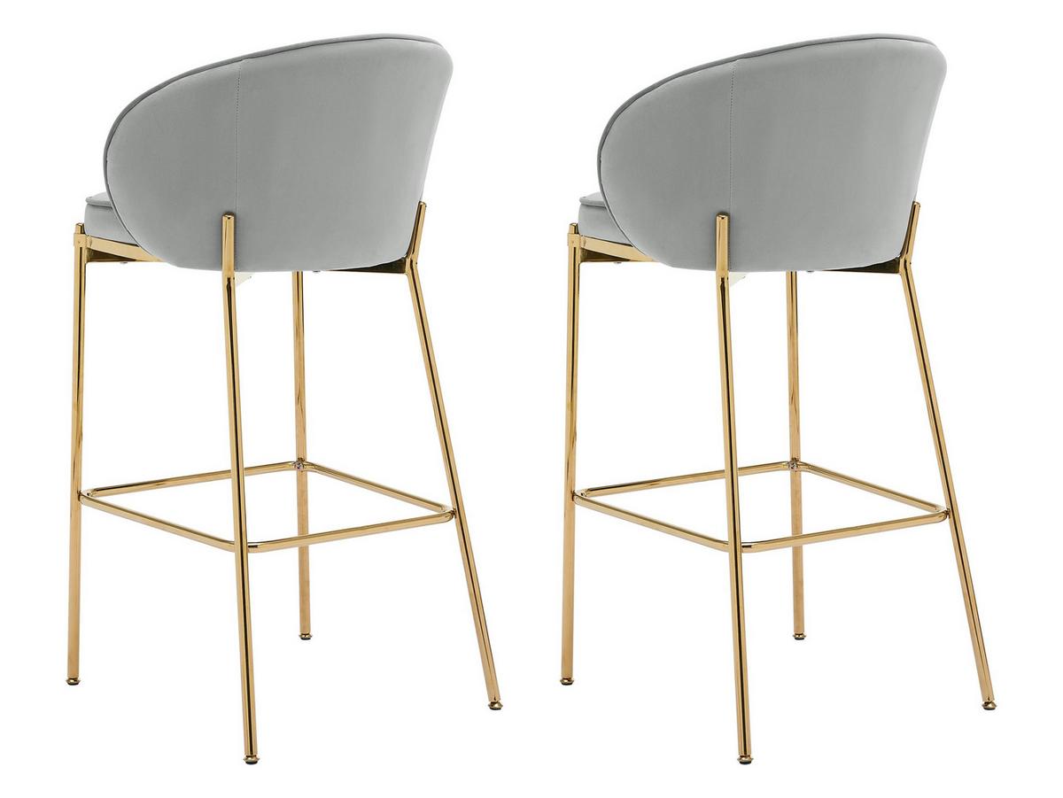 BARHOCKER-SET Muz BS-1258/GL - Goldfarben/Grau, Textil/Metall (55/101/51cm) - MIRJAN24