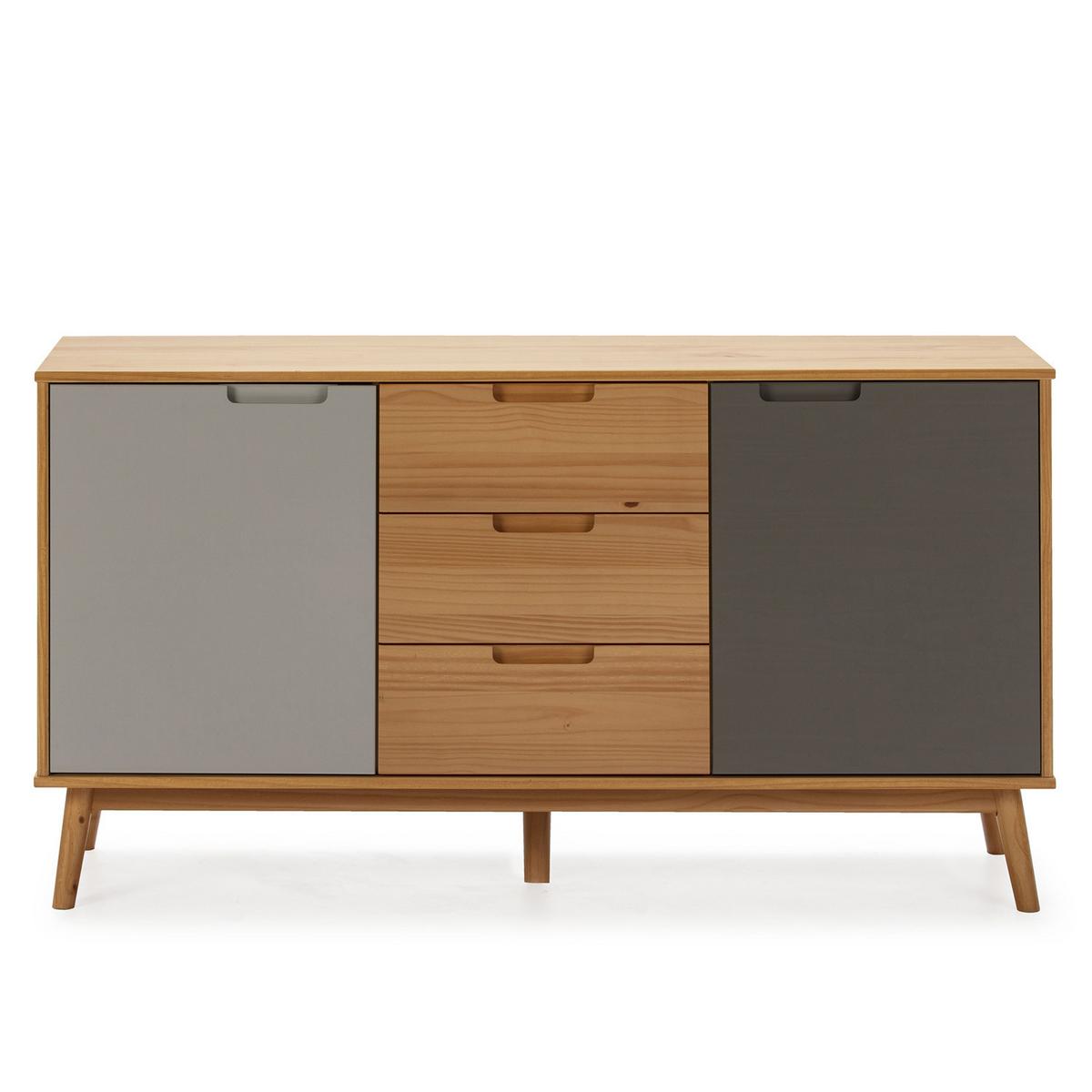 SIDEBOARD Bruce 3 Schubladen 2 Türen - Wildeiche, Holz (140/76/40cm)