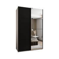 SCHWEBETÜRENSCHRANK 245,5/150/64 2-türig - Schwarz/Weiß, Holz/Metall (150/245/64cm) - Abiks Möbel