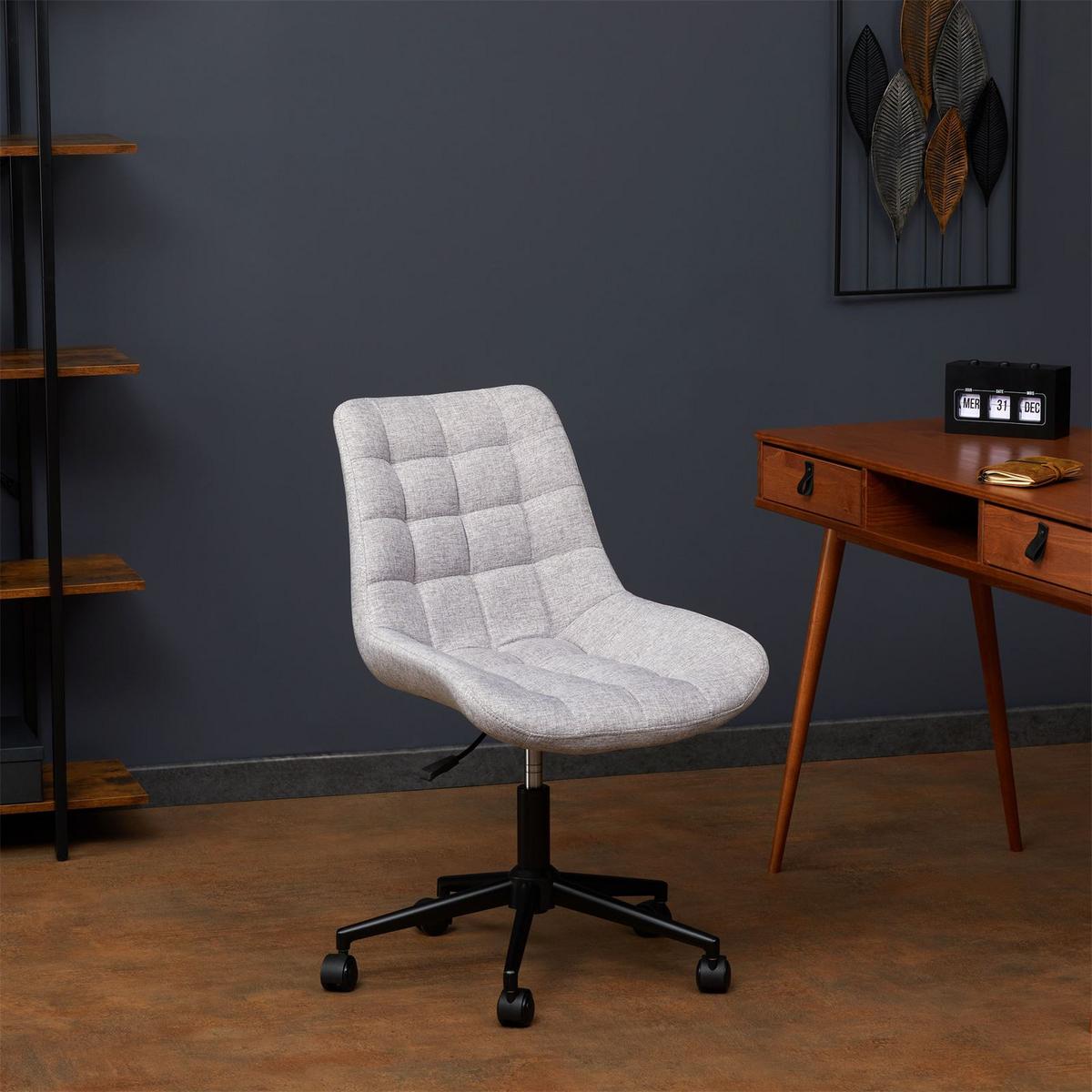 DREHSTUHL TALIA grau - Grau, Textil (53/89/61cm) - IDIMEX
