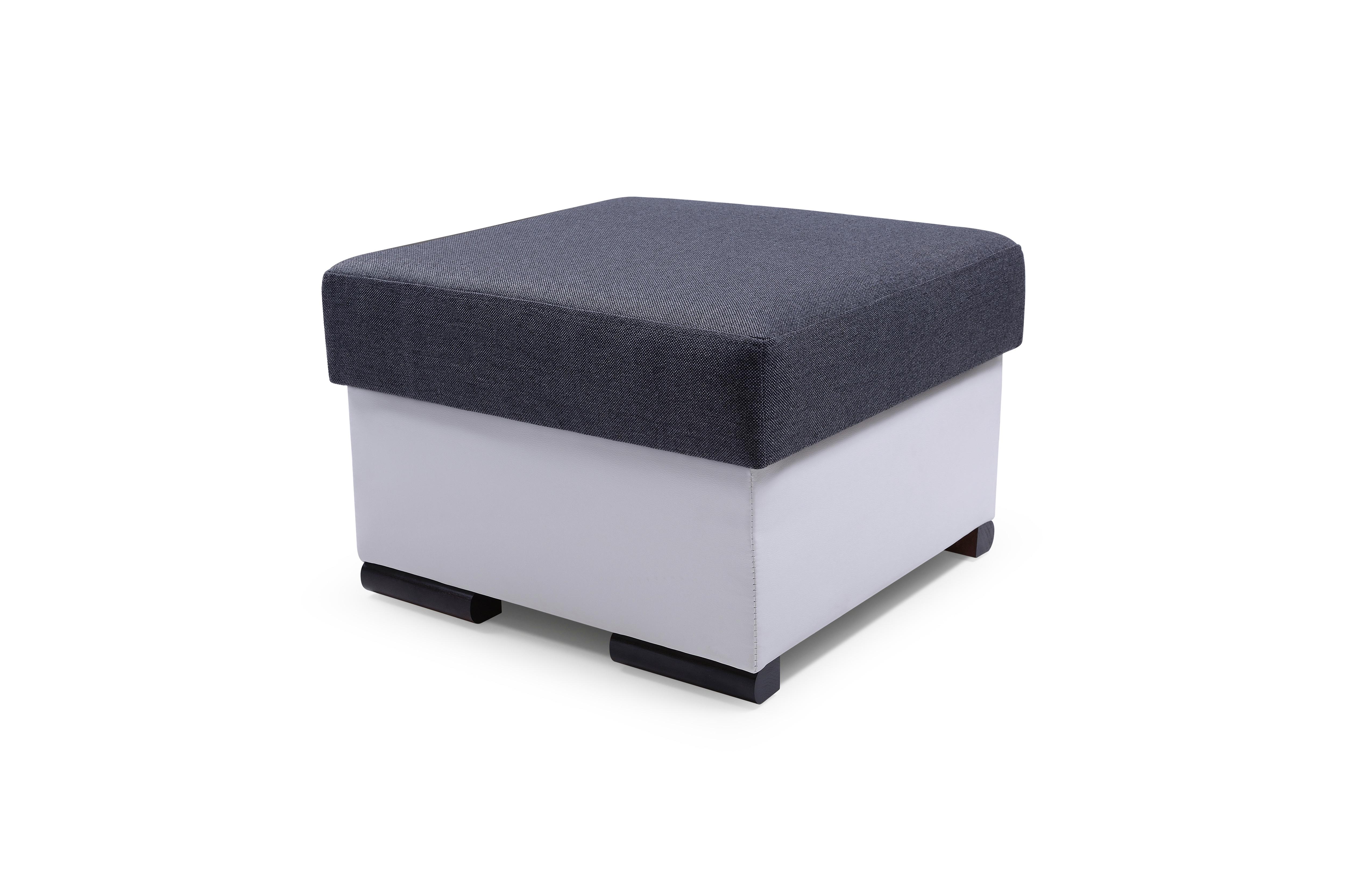 MASSENO Sitzhocker ITERO, Modern Polsterhocker, Fußhocker Grau - Grau, Holzwerkstoff/Textil (60/42/60cm) - MASSENO