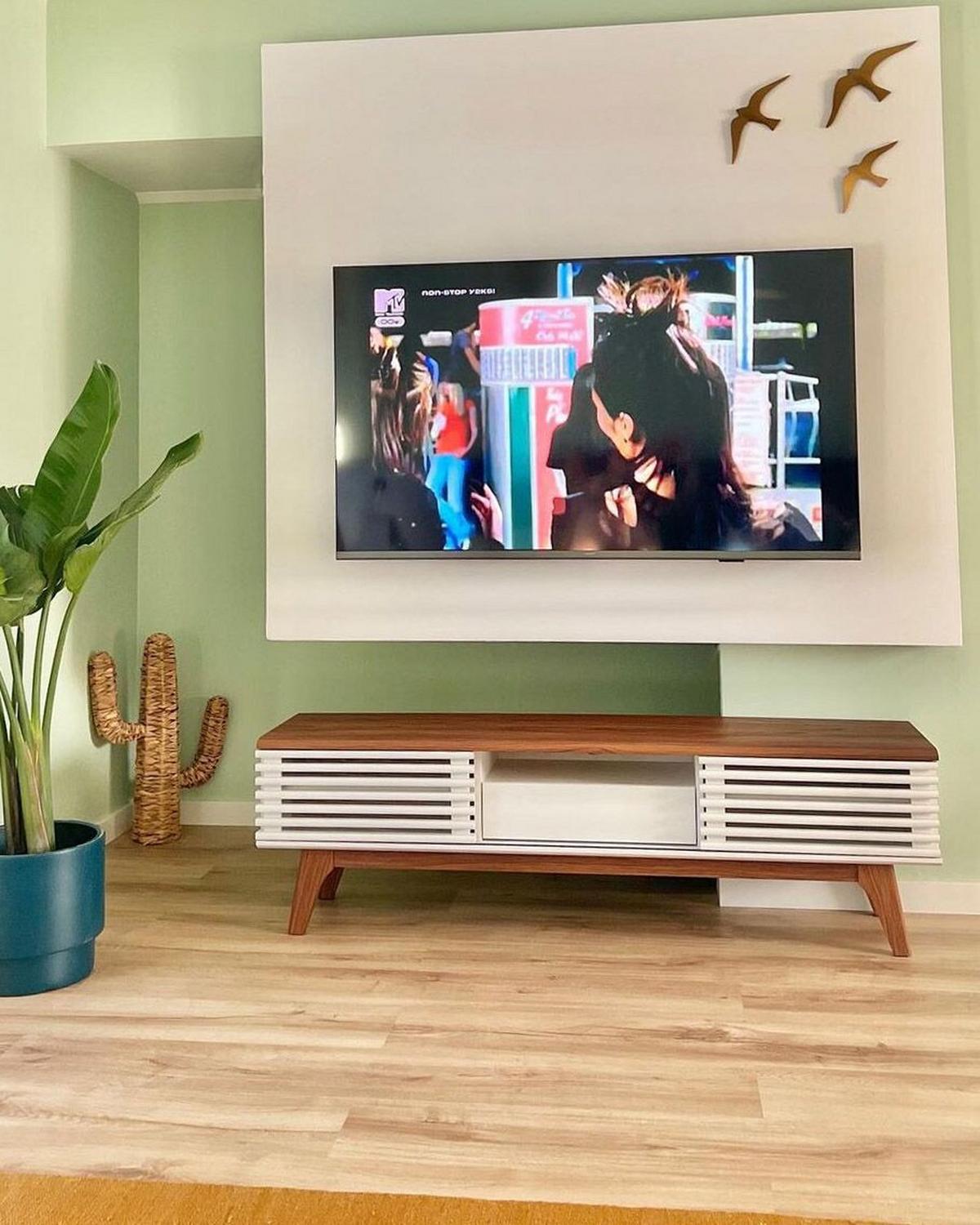 TV-MÖBEL Dunkelbraun, Weiß DETROIT 35/149/44 cm - Dunkelbraun, Holzwerkstoff (149/44/35cm) - Beliani