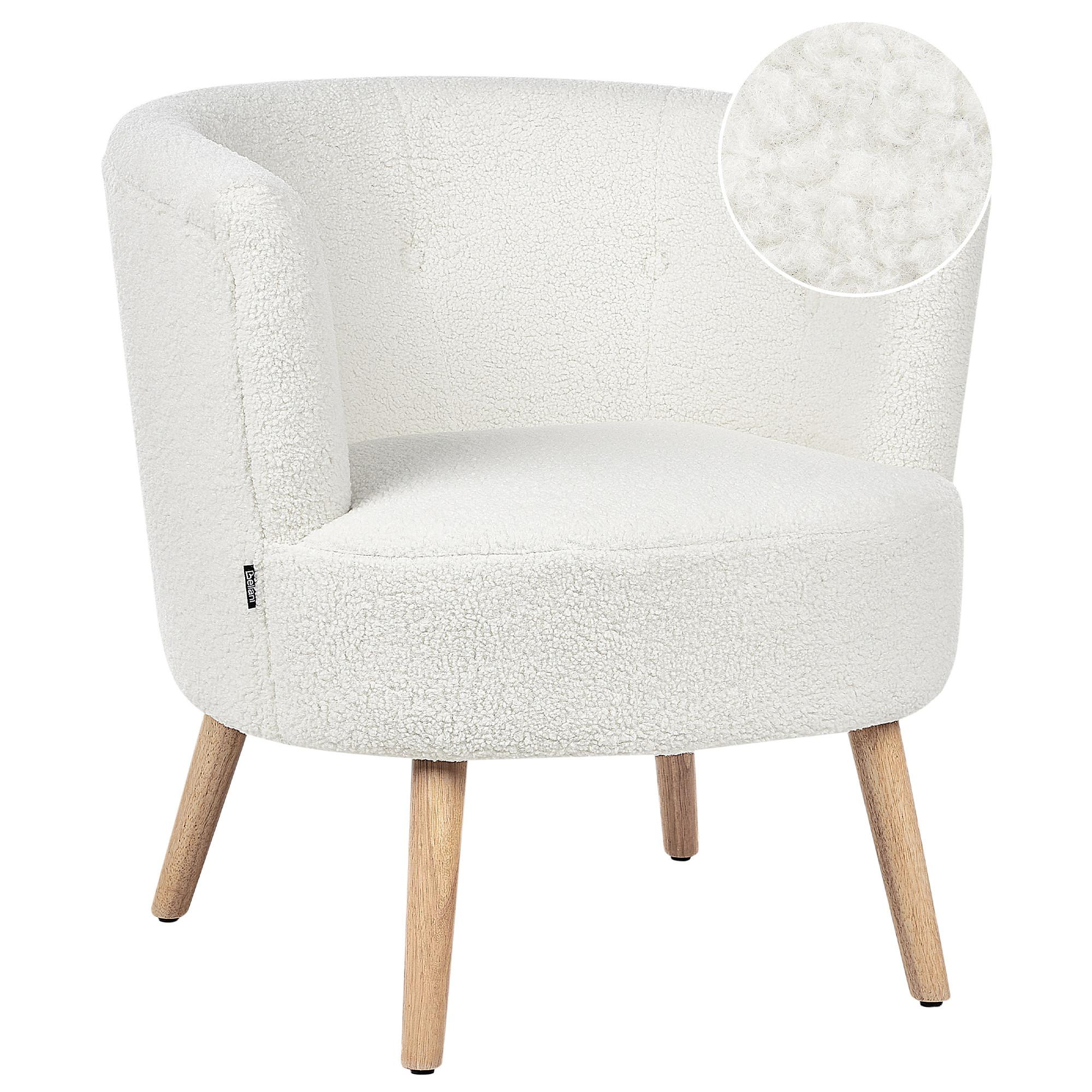 SESSEL Weiß Odenzen - Weiß/Braun, Textil (72/77/73cm) - Beliani