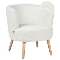 SESSEL Weiß Odenzen - Weiß/Braun, Textil (72/77/73cm) - Beliani