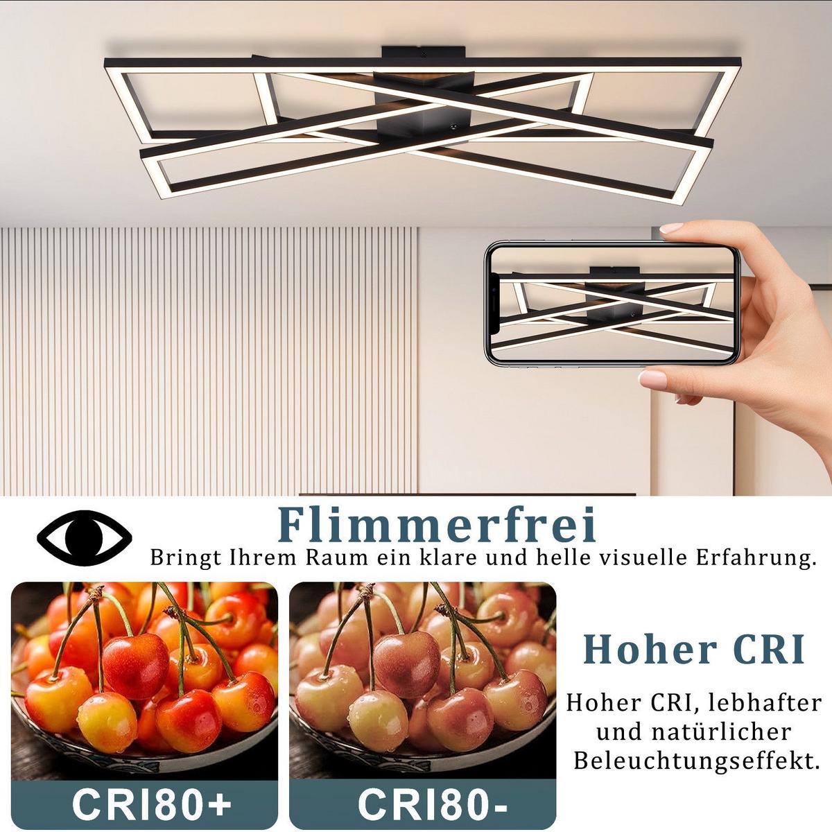 LED-DECKENLEUCHTE Mabee 23.5/75/13.5cm - Schwarz, Metall (75/23.5/13.5cm) - Nettlife
