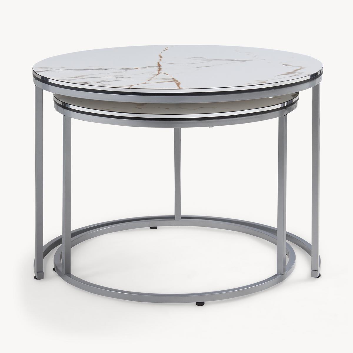COUCHTISCH SET Skagen 2-teilig 70/70/50 - Weiß, Holzwerkstoff (70/70/50cm) - [en.casa]