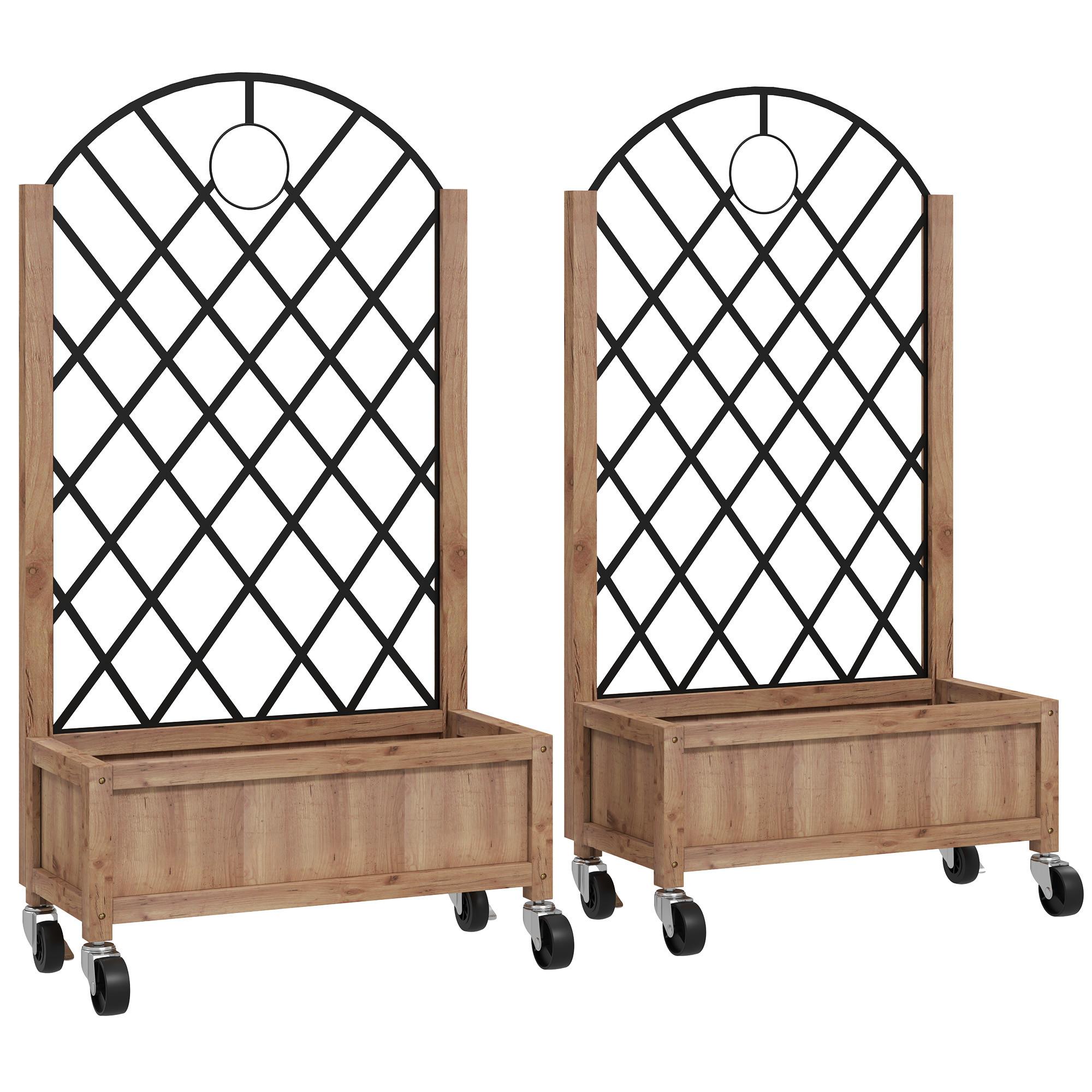 HOCHBEET 2er-Set - Braun, Holzwerkstoff (25/97/52cm) - Outsunny