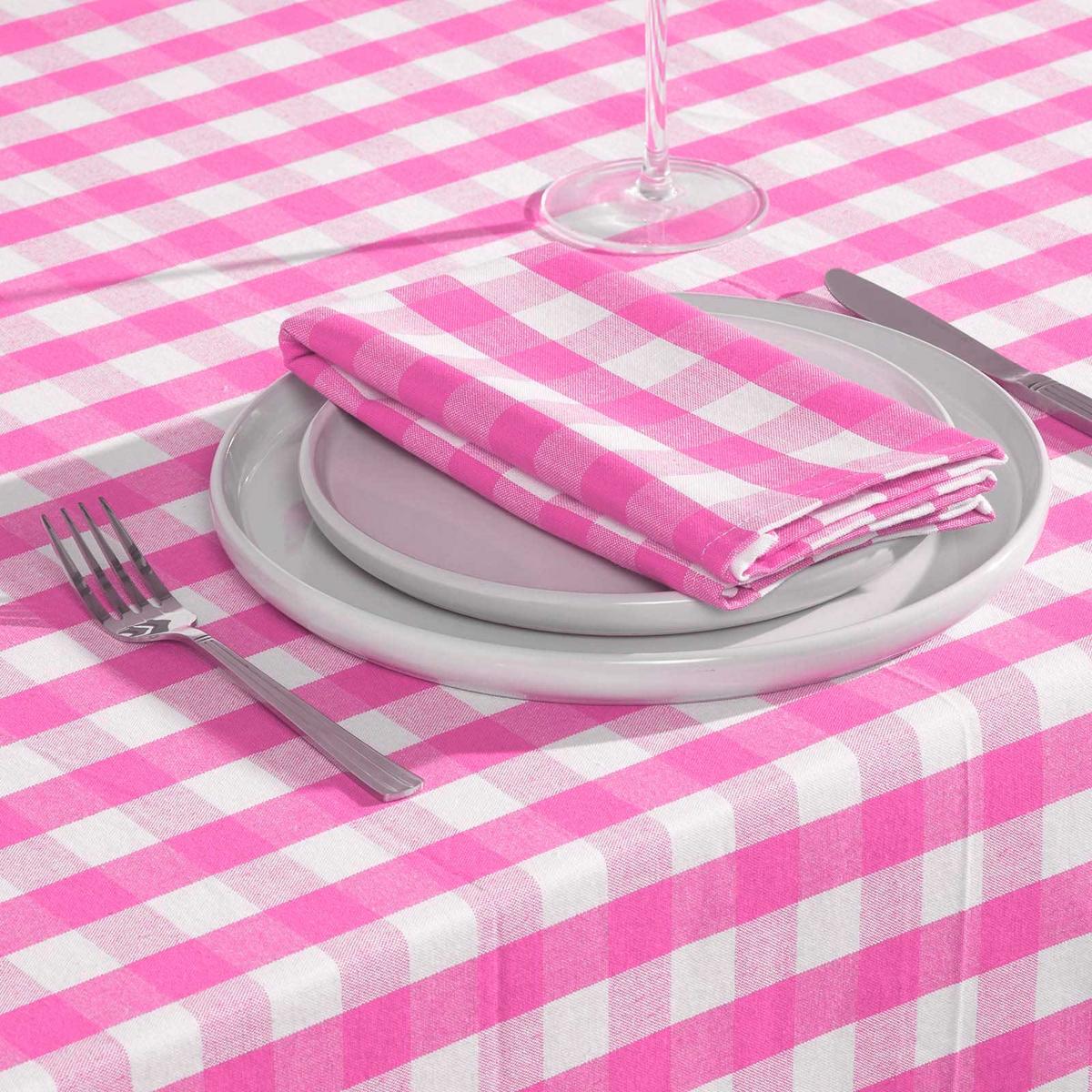 STOFFSERVIETTEN Vichy-Karo pink, 4er-Set 45/45 cm - Pink, Textil (45/45cm) - Homescapes