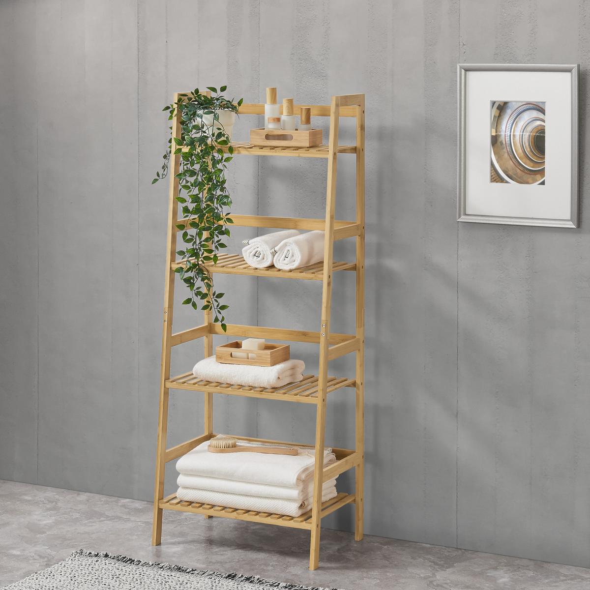 LEITERREGAL Vinje - Naturfarben, Holz (48/123/32cm) - [en.casa]