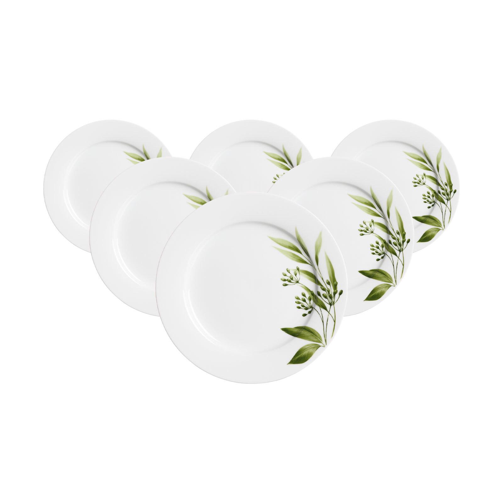 DESSERTTELLER Evora weiß-grün ø 19 cm 6er Set - Weiß/Grün, Keramik (19cm) - Ritzenhoff Breker