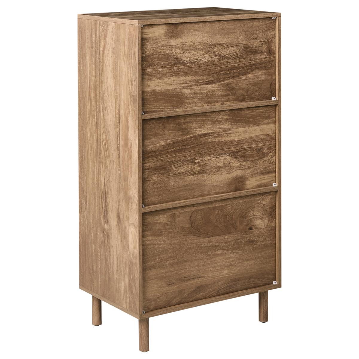 SCHRANK Hellbraun Ronge - Hellbraun/Braun, Holz/Holzwerkstoff (60/110/40cm) - Beliani