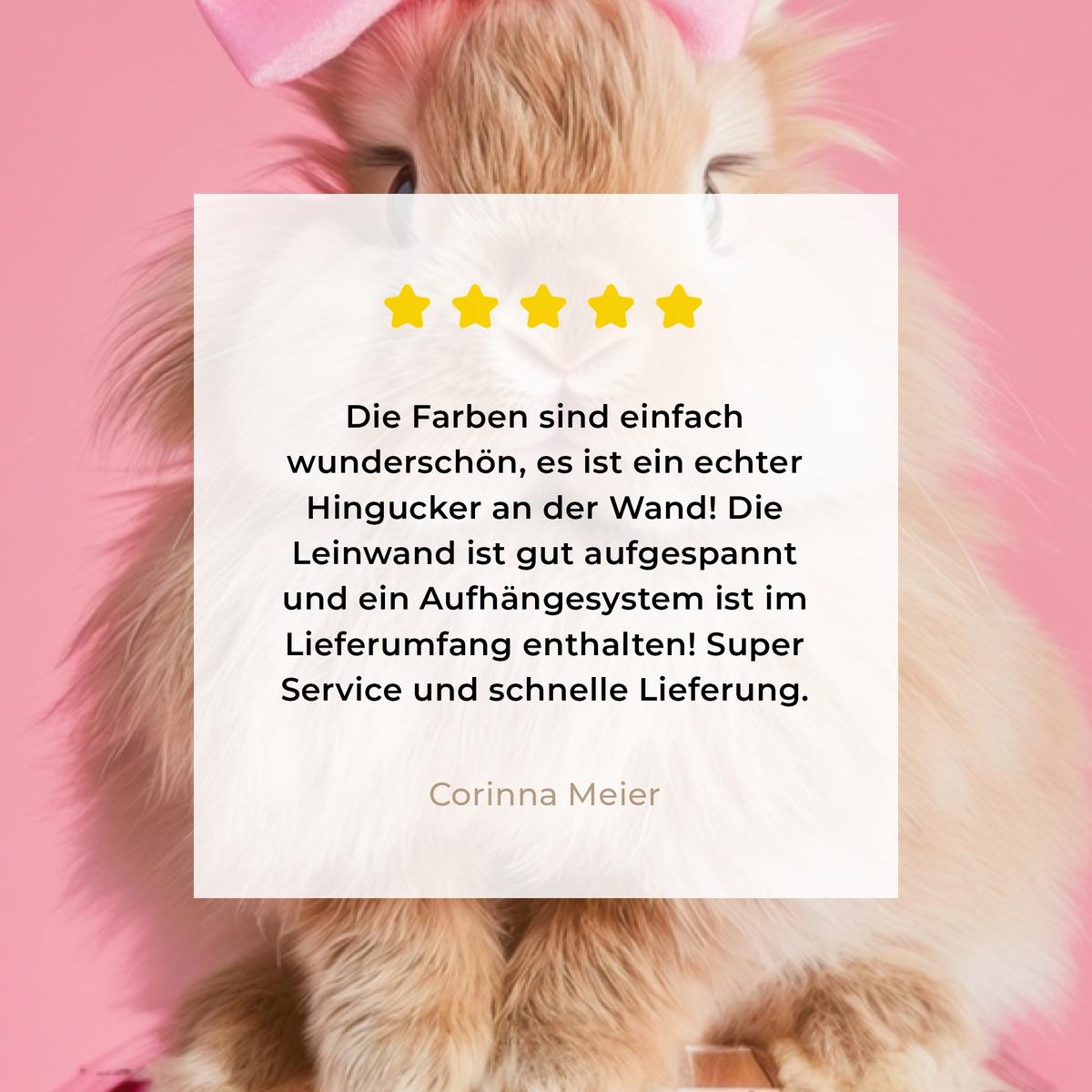 LEINWANDBILD Schleife - Discoball - Kaninchen Deko Wohnzimmer 20x30 cm - Pink, Textil (20/30cm) - MuchoWow