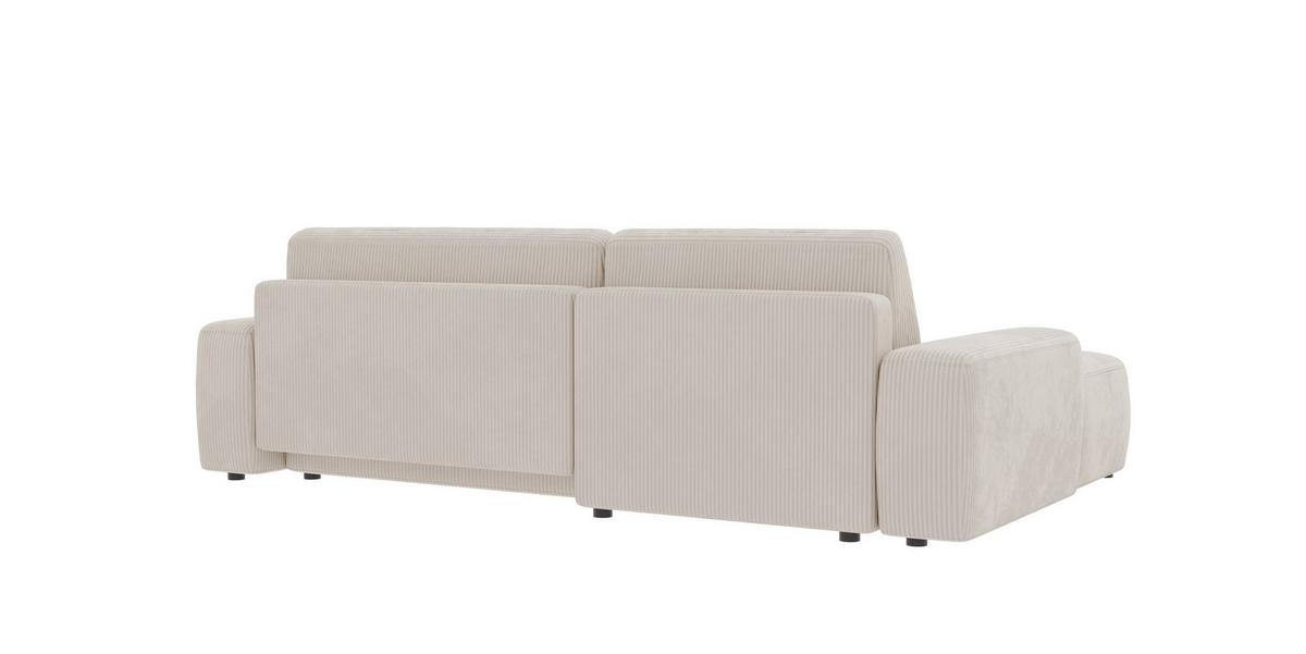 ECKSOFA Nancy Beige Cord - Beige/Schwarz, Holz/Kunststoff (264/162cm) - S-Style Möbel