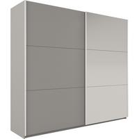 SCHWEBETÜRENSCHRANK IVERN 225/215/65 cm 2-türig mit Spiegel Grau - Grau, Holzwerkstoff (225/215/65cm) - MASSENO