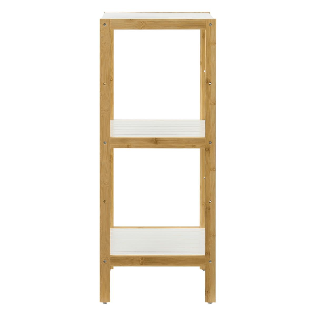 BADEZIMMERREGAL Balsfjord - Naturfarben/Weiß, Holz (33/80/34cm) - [en.casa]