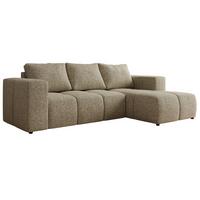 ECKSOFA MONIVA Dunkelbeige Strukture - Rechts - Taupe/Beige, Kunststoff/Textil (266/164cm) - MKS