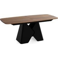 ESSTISCH Vanta rechteckig ausziehbar verlängerbar mit Schwarzem Metallgestell, Nussbaum Braun 180-270/90/76 cm - Walnussfarben/Schwarz, Holzwerkstoff/Metall (90/270/76cm) - WFL GROUP