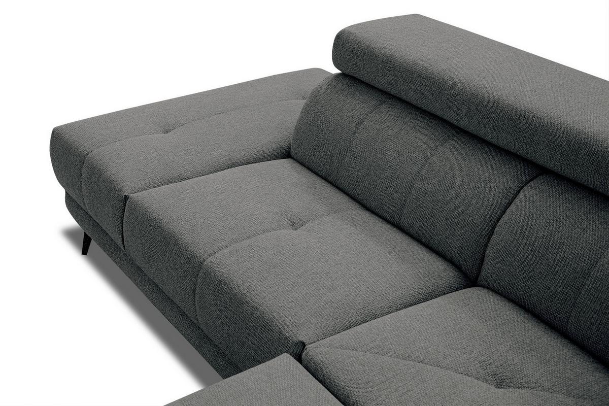 ECKSOFA MORELLO 5-Sitzer, dunkelgrau - Dunkelgrau/Schwarz, Holzwerkstoff/Textil (158/269cm) - Wozimo