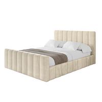 POLSTERBETT mit Bettkasten, Fußteil und Lattenrost, Boxbett ohne Matratze - FINO-Z 180x200 Beige - Ecru, Holzwerkstoff/Textil (180/200cm) - ALTDECOR