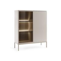 VITRINE Kaschmir 104/126/39 cm Deo - Kaschmir/Champagner, Glas/Naturmaterialien (104/126/39cm) - Graingold