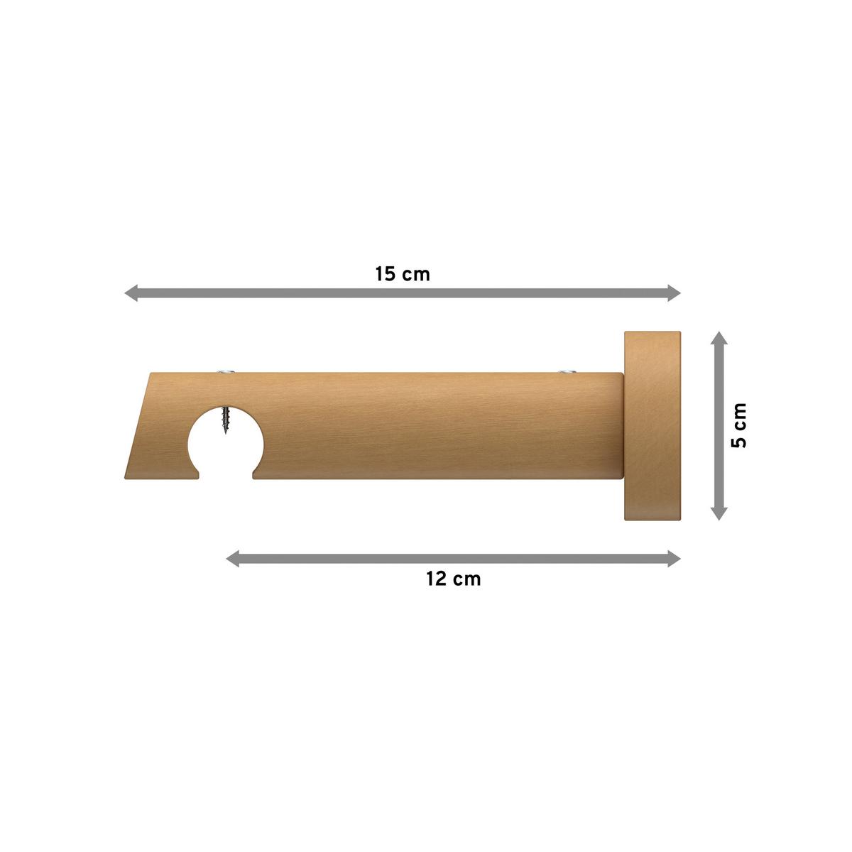 TRÄGER FÜR GARDINENSTANGEN INNENLAUF 20 mm Ø, Talent 1-läufig, Buche - Buchefarben, Holz (15/5.3/5.3cm) - INTERDECO
