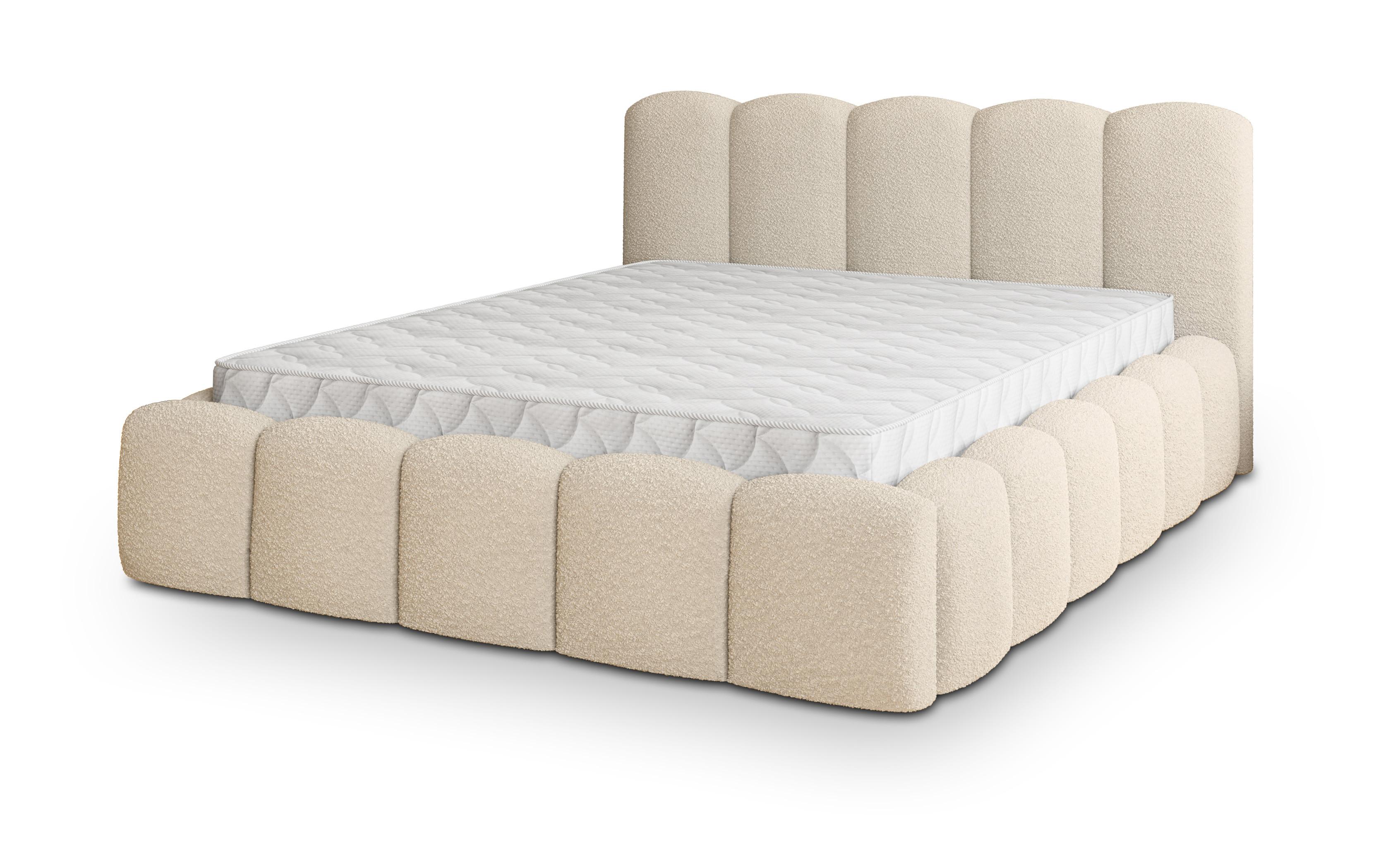 POLSTERBETT FALINA Q 200x200 cm mit Bettkästen - Creme - Creme, Holz/Textil - MASSENO