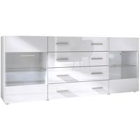 SIDEBOARD Carlos Weiß Hochglanz - Weiß Hochglanz, Holzwerkstoff (166/72/35cm) - Vladon