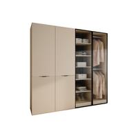 KLEIDERSCHRANK SANDBOX KASHMIR 200 202/49/200 cm Kaschmir / Kaschmir + geriffeltes Glas ohne LED ohne Zusatzböden - Kaschmir/Transparent, Holzwerkstoff/Kunststoff (202/200/49cm) - Lookway