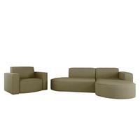 SOFASET Palma In Scala - Opal, Holzwerkstoff/Textil (236/78/165cm) - Fun Möbel