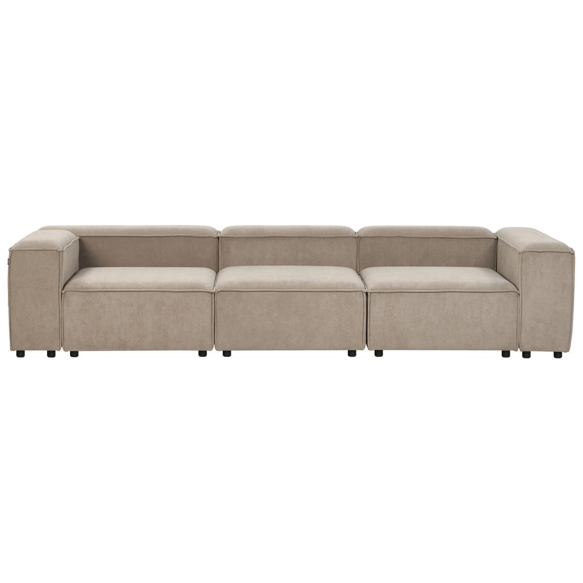 3-SITZER-MODULSOFA Hellbraun Cord Ardal - Hellbraun, Textil (328/68/120cm) - Beliani
