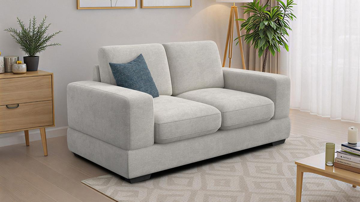 SOFA OTTO 2-Sitzer, creme - Creme/Schwarz, Holz/Textil (171/89/98cm) - Wozimo