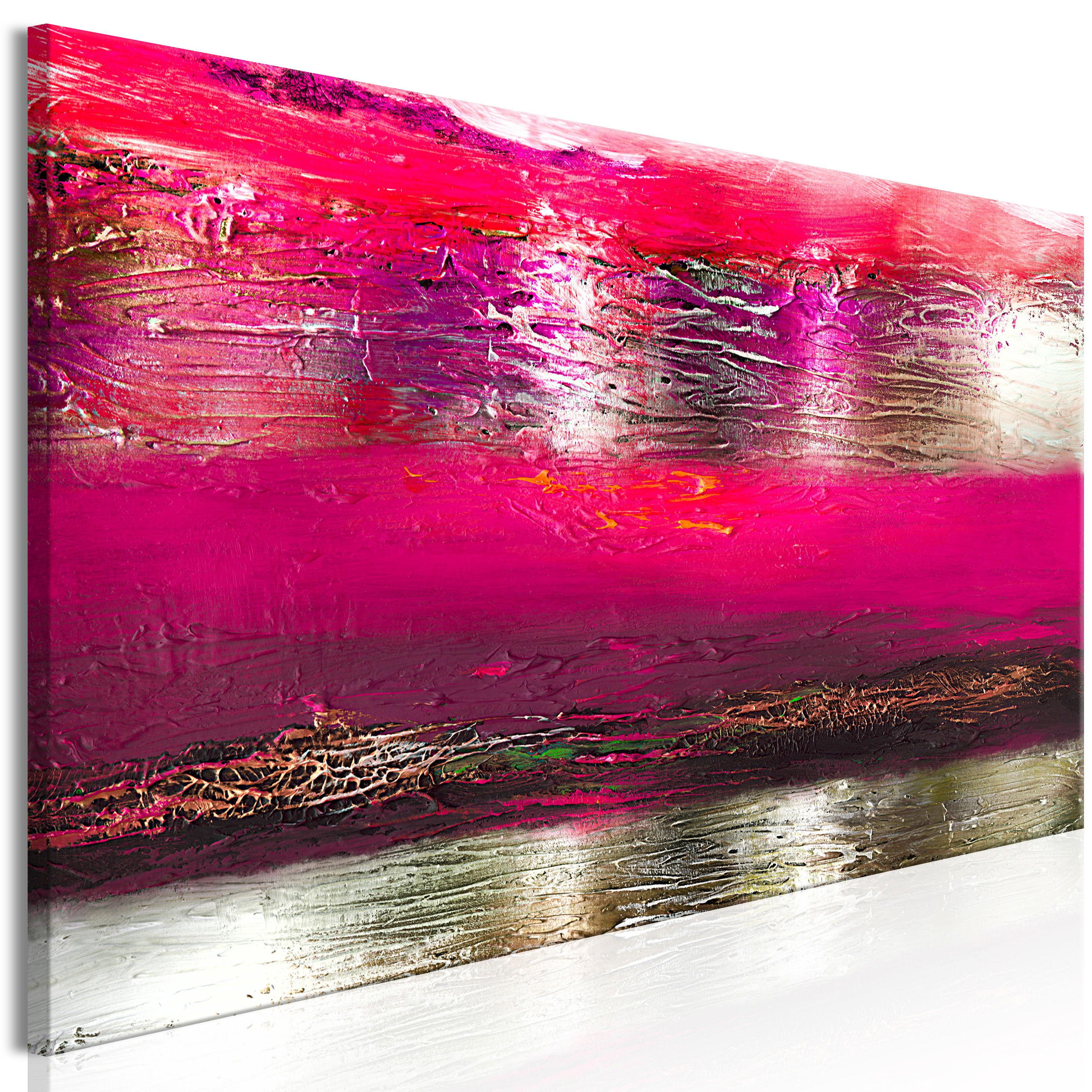 KUNSTDRUCK Rosa 120/40 cm - Pink/Braun, Textil (120/40cm) - KUNSTLOFT