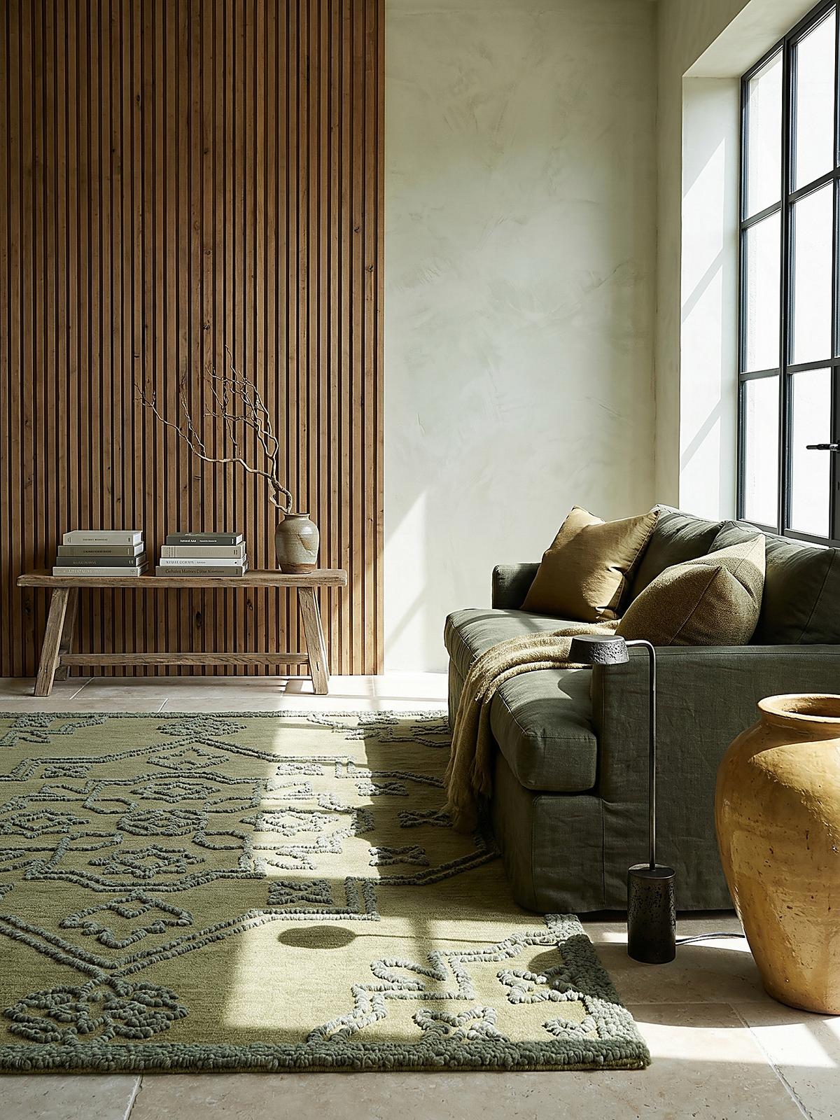 WOLLTEPPICH TINGIR, abstrakt, Grün, 160 x 230 cm - Grün, Textil (230/160cm) - KADIMA DESIGN