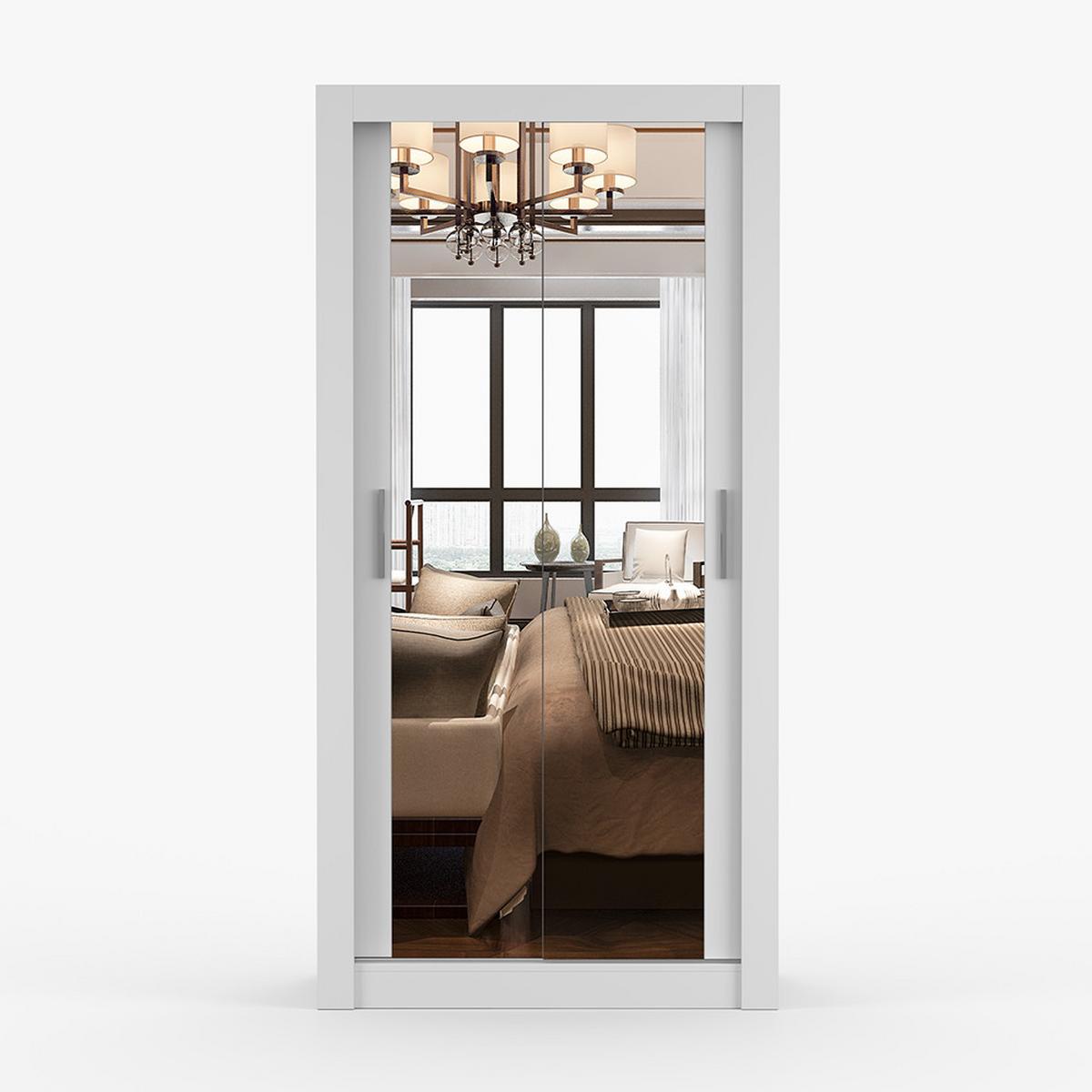 KLEIDERSCHRANK Milan 100 cm, 100/200/64, 2-türig, weiß - Weiß, Holzwerkstoff (100/200/64cm) - imoebel24