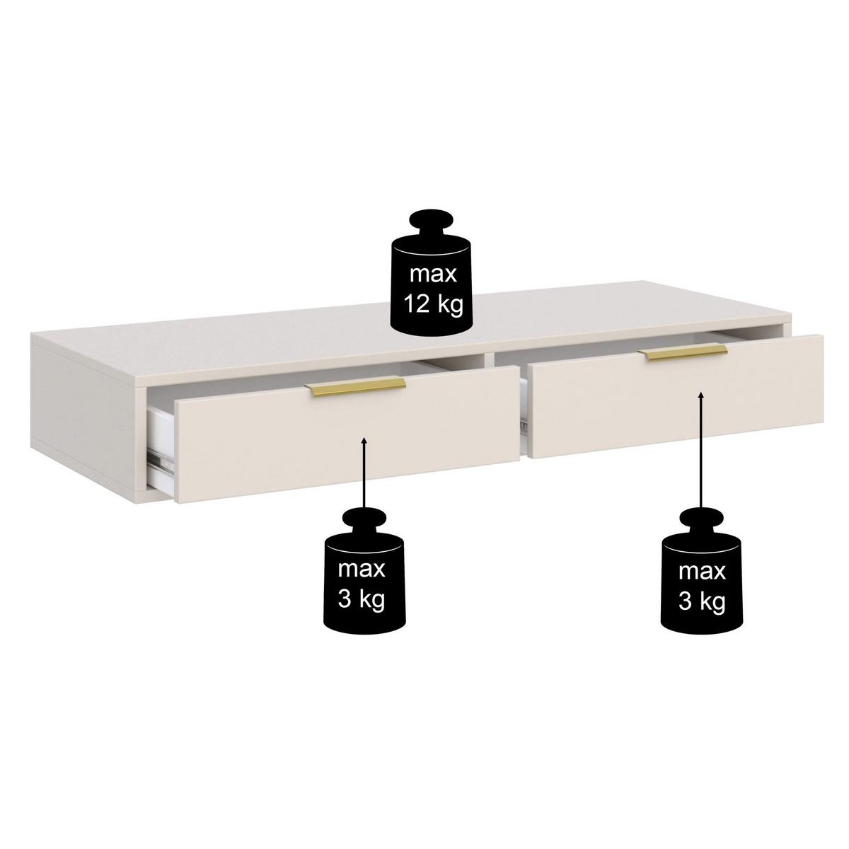 SCHMINKTISCH Vena Kaschmir 110 cm - Kaschmir/Goldfarben, Holzwerkstoff/Kunststoff (110/17/40cm) - Selsey